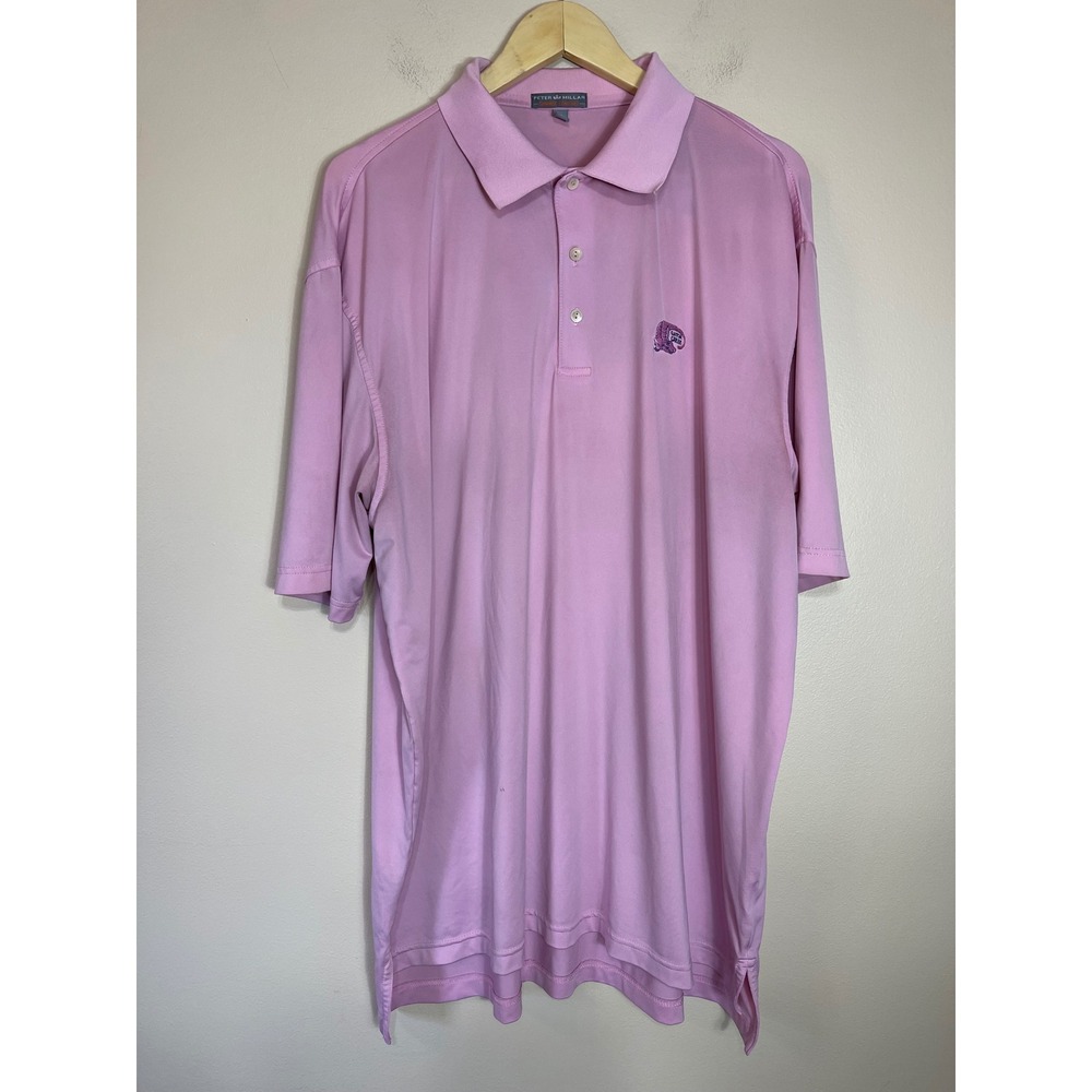 Peter Millar Summer Comfort Pink Gator Creek Polo Shirt Mens XL Golf